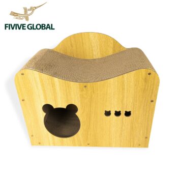 Wooden cat recliner with bed (60×22×45 cm)