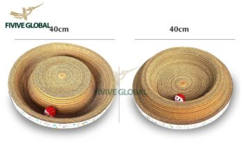 Two-sided cat bed with toy (40×8 cm)
