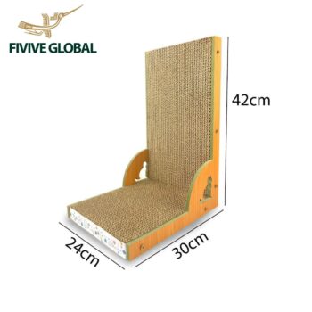L-shaped scratcher (MDF wood + board) (42×30×21 cm)