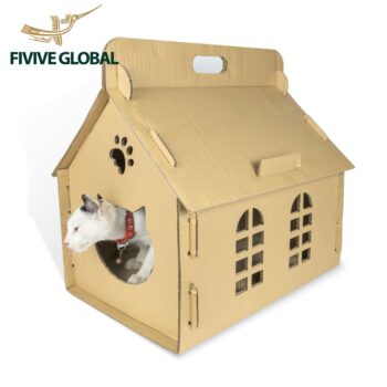 Cat house with scratch board (includes scratcher) (44×30×43 cm)
