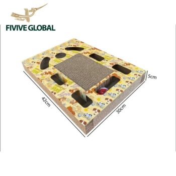 Cat scratcher with toy (42×30×5 cm)