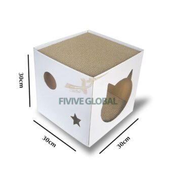 Two-story cardboard cat house (30×30×30 cm) (for cats under 5kg)