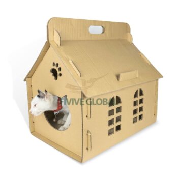 Cat house with scratch board (includes scratcher) (44×30×43 cm)