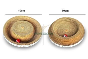 Two-sided cat bed with toy (40×8 cm)