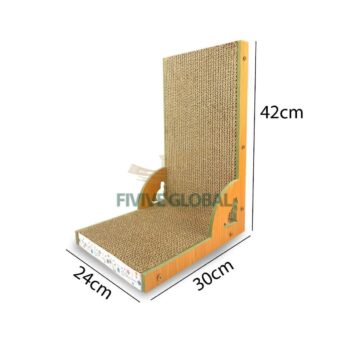 L-shaped scratcher (MDF wood + board) (42×30×21 cm)