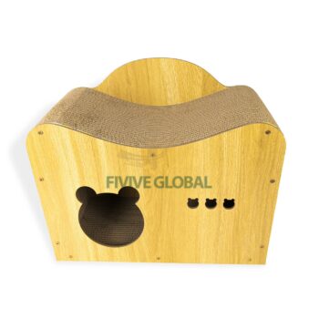 Wooden cat recliner with bed (60×22×45 cm)