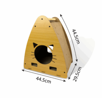 Triangle wooden cat tent (44.5×29.5×44.5 cm)