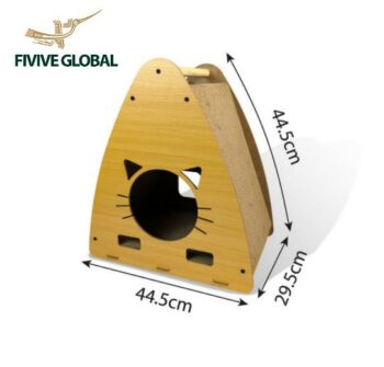 Triangle wooden cat tent (44.5×29.5×44.5 cm)